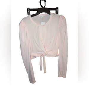 A.L.C. NWT Pale Pink Cotton Long Sleeve Shirt, Ties At Waist In Back